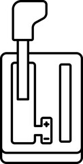 Sticker - Illustration Of Auto Gear Stick Icon In Line Art.