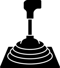 Sticker - Isolated Manual Gear Stick Icon In B&W Color.