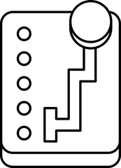 Sticker - Black Outline Auto Gear Lever Icon Or Symbol.