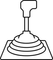 Sticker - Stroke Style Manual Gear Stick Icon Or Symbol.