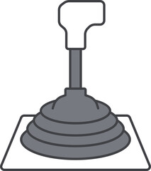 Sticker - Isolated Manual Gear Stick Icon In Gray And White Color.