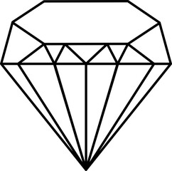 Poster - Diamond Icon In Black Outline.