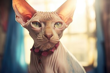 Poster - Portrait of a Canadian Sphynx Cat.