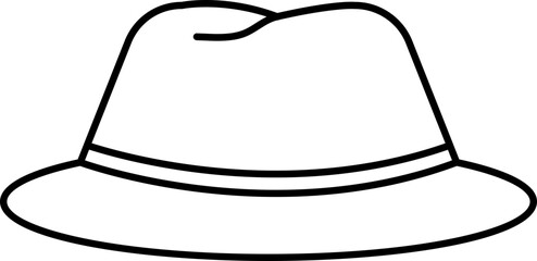 Sticker - Illustration of Panama or Fedora Cap Icon in Flat Style.