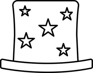 Sticker - Vector Illustration of Top Hat Icon in Thin Line Art.