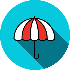 Poster - Isolated Umbrella Icon in Red and White Color.