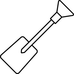 Poster - Flat Style Shovel Icon in Black Outline.