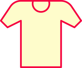 Sticker - T-Shirt Icon In Red And White Color.