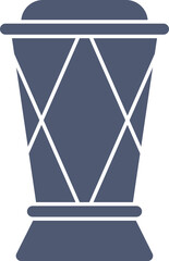 Sticker - Blue And White Drum Icon Or Symbol.