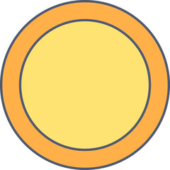 Poster - Illustration Of Plate Icon Or Symbol In Yellow Color.