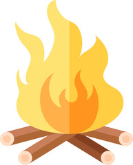 Sticker - Bonfire Icon Or Symbol In Yellow And Brown Color.