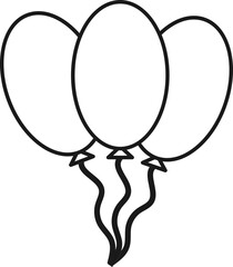 Wall Mural - Balloons Icon Or Sign In Thin Line Style.