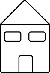 Sticker - Home Or Cottage Icon In Black Outline.