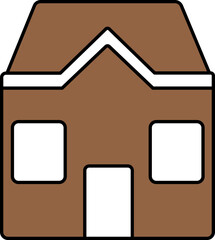 Poster - Modern Home Icon In White And Brown Color.