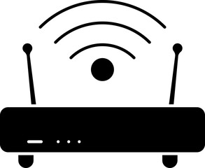 Sticker - Black And White Router Icon Or Symbol.