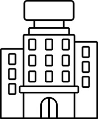 Wall Mural - Building Icon In Black Line Art.