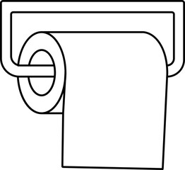 Wall Mural - Toilet Paper Icon Or Symbol In Linear Style.