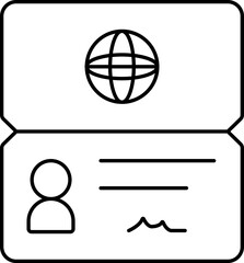 Sticker - Visa Pass Icon In Line Art.