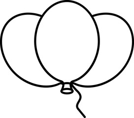 Wall Mural - Balloons Icon In Black Line Art.