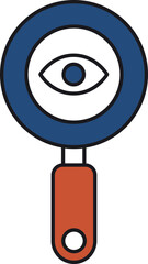 Canvas Print - Colorful Magnifying Glass And Eye Icon.