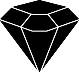 Sticker - Vector Illustration of Diamond In Glyph Style.