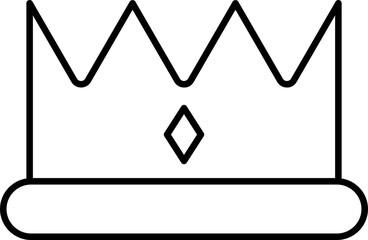 Poster - Flat Style of Crown Icon in Black Outline.