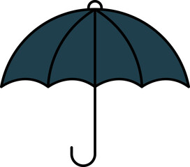 Poster - Open Umbrella Icon In Teal Color.