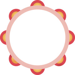 Sticker - Tambourine Icon In Flat Style.