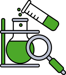 Poster - Chemical Research Green And Blue Icon In Flat Style.