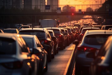 Poster - Traffic jam in the city.