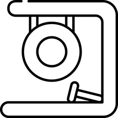 Poster - Gong Icon In Line Art.