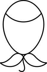 Canvas Print - Balloon Icon In Black Line Art.