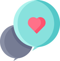 Canvas Print - Vector Illustration of Heart Chat Icon in Flat Style.