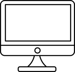 Canvas Print - Linear Style Computer Icon Or Symbol.