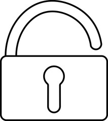 Poster - Open Lock Or Padlock Icon In Linear Style.