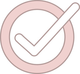 Poster - Checkmark Icon In Pink And White Color.