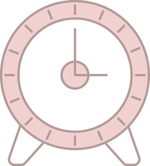 Canvas Print - Illustration Of Clock Icon In Pink And White Color.