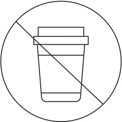 Sticker - No Drink Icon In Thin Line Art.