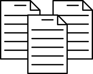 Sticker - Paper Or Files Icon In Thin Line Art.