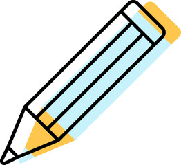 Poster - Cyan And Yellow Pencil Icon Or Symbol.