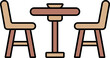 © Abdul Qaiyoom - Dinner Table Icon In Brown Color.