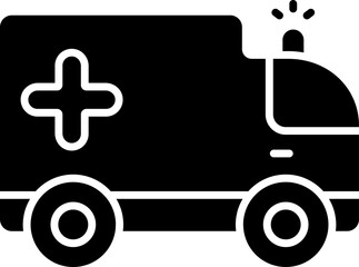 Sticker - Ambulance Icon In B&W Color.