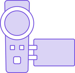 Wall Mural - Video Camera Icon In Purple And White Color.