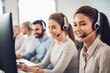 © Viewvie - Customer support agent or call center in headset working at customer service office.