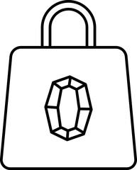 Wall Mural - Carry Bag With Crystal Stone Symbol Icon In Flat Style.