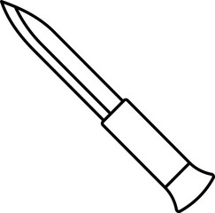 Sticker - Knife Icon In Black Line Art.