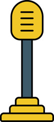 Sticker - Gear Stick Icon In Blue And Yellow Color.