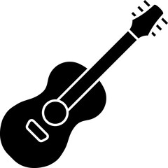 Wall Mural - Flat Style Guitar Icon In B&W Color.