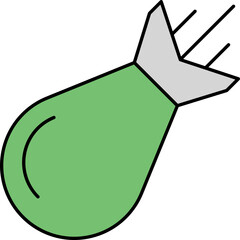 Sticker - Air Bomb Icon In Green And Gray Color.