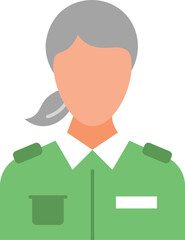 Wall Mural - Soldier Woman Icon In Gray And Green Color.